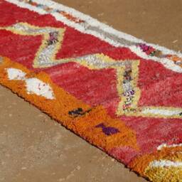 Colorful Berber Wool Runner Rug Authentic Moroccan Hallway Rug - thumbnail 3