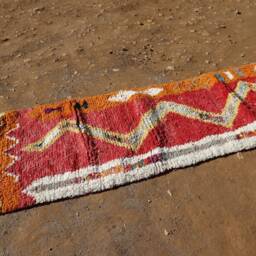 Colorful Berber Wool Runner Rug Authentic Moroccan Hallway Rug - thumbnail 4