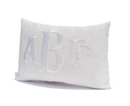 Personalized Pillow Cover, Handmade Gift For Mom, Monogrammed Pillow, Monogram Throw Lumbar - thumbnail 1