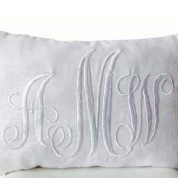 Personalized Pillow Cover, Handmade Gift For Mom, Monogrammed Pillow, Monogram Throw Lumbar - thumbnail 3