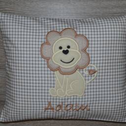 Pillow Lion, Lion Pillow, Name Children's Pillow 30 X 25 cm, Baptism Birth - thumbnail 2