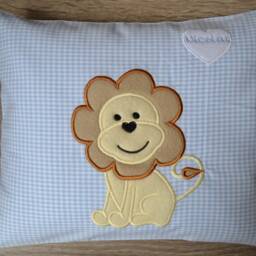 Pillow Lion, Lion Pillow, Name Children's Pillow 30 X 25 cm, Baptism Birth - thumbnail 3