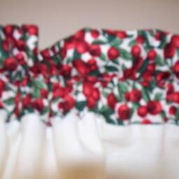 Maine Made Hand Stenciled Cranberry Northwoods Cabin Decor Lake Lodge Rustic Curtain Window Valance - thumbnail 3