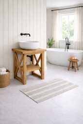 Chunky Wash Stand Bathroom Vanity Unit - Stand Solid Beam Wooden Rustic Furniture Sink Unit Vanities Handcrafted