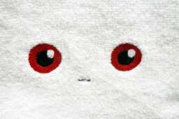 Kyubey White Cat Face Embroidered Hand Towel - thumbnail 1