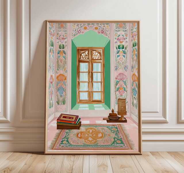 Islamic Prayer Room Wall Art, Muslim Architecture Print, Middle Eastern Decor, Mosque Poster, Art Prints - image 1