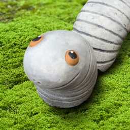 Garden Worm Statue Concrete Sculpture Cute Stone Figurine Handcrafted Animal Ornament Backyard Cement Decoration Yard Art Gift - thumbnail 3