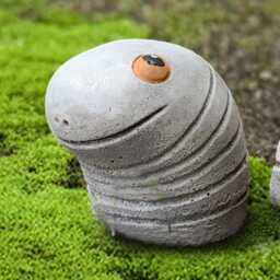 Garden Worm Statue Concrete Sculpture Cute Stone Figurine Handcrafted Animal Ornament Backyard Cement Decoration Yard Art Gift - thumbnail 4