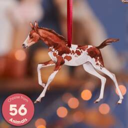 Watercolour Style Wooden Prancing Foal Hanging Decoration - Handcrafted Christmas For Stylish Home D??cor, Unique Gift Idea