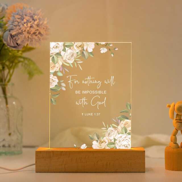 Bible Verse Led Light, Custom Night Light, Favorite Verse, Led Frame, New Home Gift, Christmas Gift Christian, Religious Light - image 1