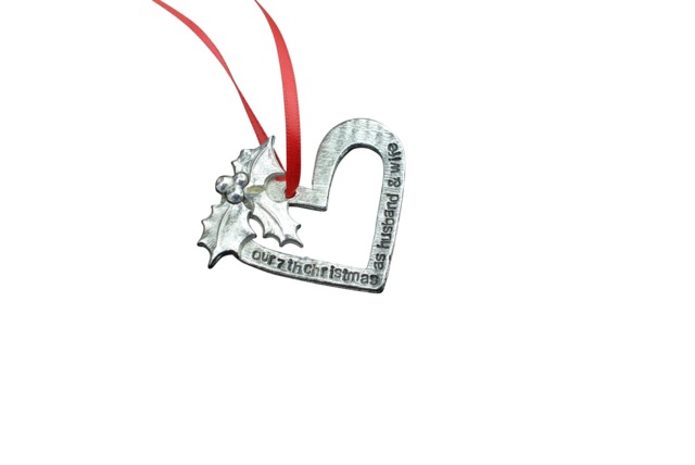 7 Year Anniversary Christmas Tree Ornament - Reads Our 7Th As Husband & Wife - image 1