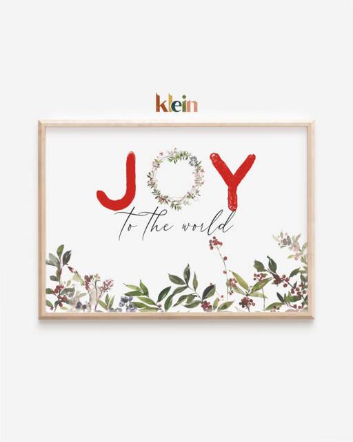 Joy To The World Print, Christmas Decor, Seasonal Wall Art, Print For Framing, Quote Decor - image 1