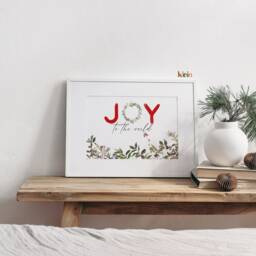 Joy To The World Print, Christmas Decor, Seasonal Wall Art, Print For Framing, Quote Decor - thumbnail 3
