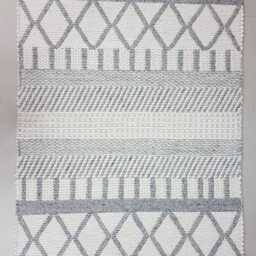 Handwoven Wool Rug Modern Geometric Chunky Felted Decor - thumbnail 2