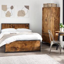 Calia - Industrial Steel Framed Bed With Reclaimed Wood - thumbnail 2
