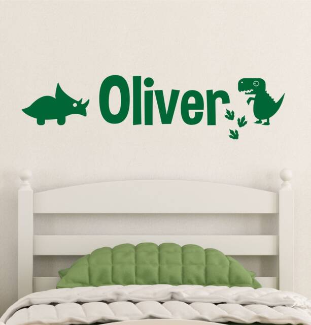 Name Wall Sticker - Personalised Dinosaur Style Kids Bedroom Decal - image 1