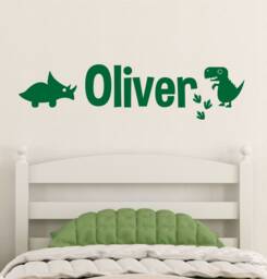 Name Wall Sticker - Personalised Dinosaur Style Kids Bedroom Decal - thumbnail 1