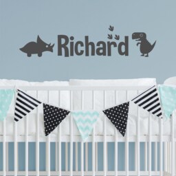 Name Wall Sticker - Personalised Dinosaur Style Kids Bedroom Decal - thumbnail 2
