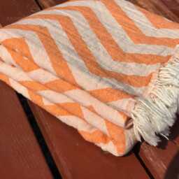 Turkish Beach Towel, Orange Turkish Zigzag Cotton Duble Sided Wedding Gift, Softened Bath Luxury - thumbnail 3