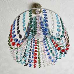 "Unique 2-Tier Multi Rainbow Crown Chandelier Pendant Light 11"" X 10" - thumbnail 4
