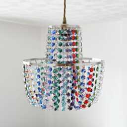 "Unique 2-Tier Multi Rainbow Crown Chandelier Pendant Light 11"" X 10" - thumbnail 2