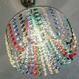 "Unique 2-Tier Multi Rainbow Crown Chandelier Pendant Light 11"" X 10" - thumbnail 3