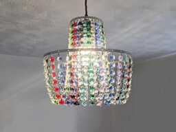 "Unique 2-Tier Multi Rainbow Crown Chandelier Pendant Light 11"" X 10" - thumbnail 1