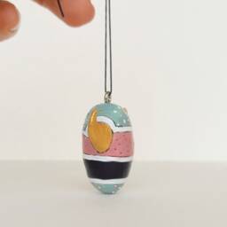 Handmade Polymer Clay Christmas Ornament Golden Horns Decor - thumbnail 3