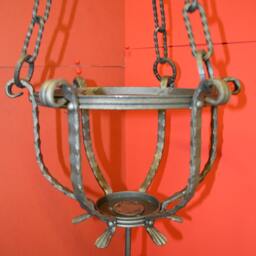 Wrought Iron Planter With Decorative Mission Chains Holds Up To 10 - thumbnail 3