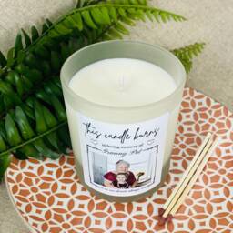 Personalised Bereavement Photo Candle - Remembrance - Memoriam With Sympathy This Burns in Loving Memory Of Frosted Glass Jar - thumbnail 2