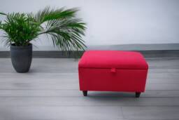 Handmade Storage Ottoman 20x14x14 Entryway Footstool - Emerald Green