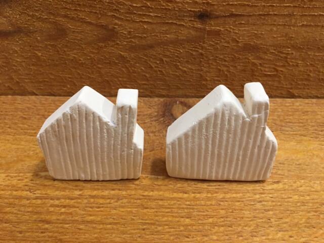 Corrugated Mini House Set, Ceramic Tabletop Art - image 1
