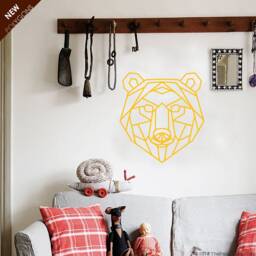 Geometric Bear Head Wall Decal Polygon Nursery Decor - thumbnail 2