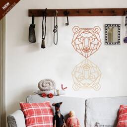 Geometric Bear Head Wall Decal Polygon Nursery Decor - thumbnail 3