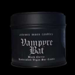 Vampyre Bat ~ Black Cherry Scented Soy Tin Candle Vegan Gothic Vampire Gift Ideas - thumbnail 2