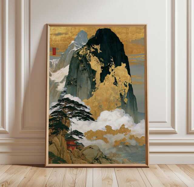Cliffside Pine Poster, Coastal Landscape Print, Mountain Wall Art - image 1