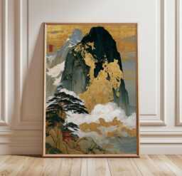 Cliffside Pine Poster, Coastal Landscape Print, Mountain Wall Art