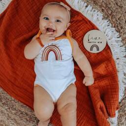 Boho Fringe Blanket, Boho Baby Swaddle, Nursery Bedding, Gift, Muslin Swaddle Swt, & Bow, Boy Set, Crib Blanket - thumbnail 3