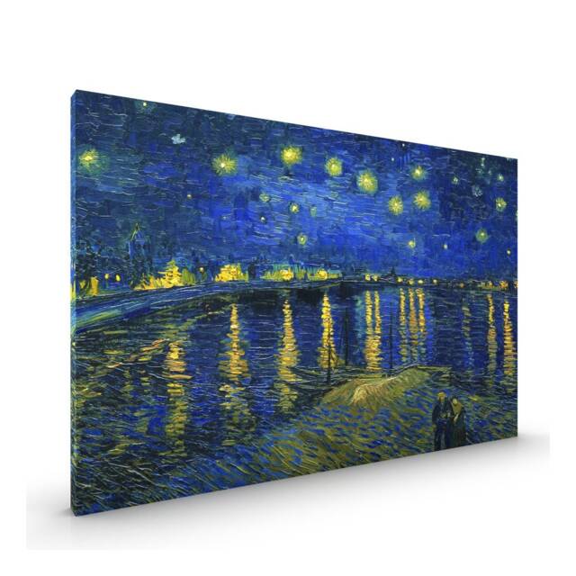 starry Over Rhone Van Gogh Canvas Or Poster Print Glossy in Various Sizes - image 1