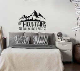 Mountains Are Calling Wall Decal Adventure Travel Quote #169 - thumbnail 1