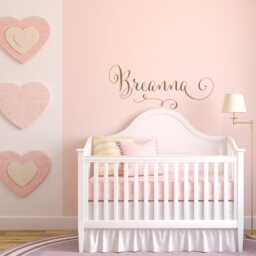 Personalized Swirly Name Vinyl Wall Decal - Girl Nursery Decor Ww101 - thumbnail 1
