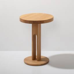 Side Table Fork in Oak With Bookcase - thumbnail 2