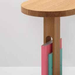 Side Table Fork in Oak With Bookcase - thumbnail 3