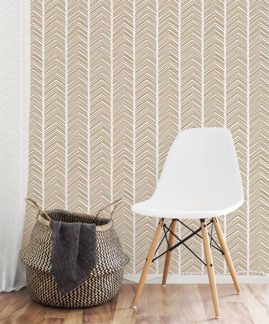 Herringbone Handdrawn Wall Stencil Geometric Pattern Wallpaper Look Easy Home Decor Reusable Diy Wall Decor #s009 - image 1