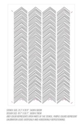 Herringbone Handdrawn Wall Stencil Geometric Pattern Wallpaper Look Easy Home Decor Reusable Diy Wall Decor #s009 - thumbnail 2