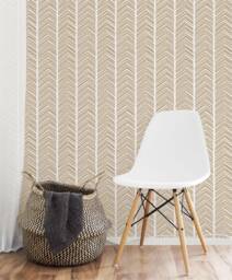Herringbone Handdrawn Wall Stencil Geometric Pattern Wallpaper Look Easy Home Decor Reusable Diy Wall Decor #s009 - thumbnail 1