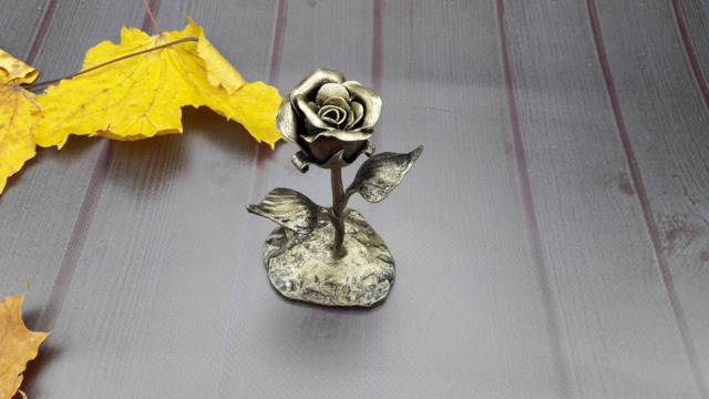 Metal Art, Forged Rose, Iron Metal Rose Sculpture, Gift, 6Th Anniversary Gift For Her - image 1