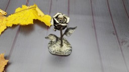 Metal Art, Forged Rose, Iron Metal Rose Sculpture, Gift, 6Th Anniversary Gift For Her - thumbnail 1
