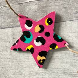 Leopard Print Garland, Pink Animal Bunting, Jungle Wall Decoration, Safari Gifts For Christmas - thumbnail 2