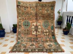 Vintage Boujaad Moroccan Rug 5x8 Handknotted Wool Carpet - thumbnail 1
